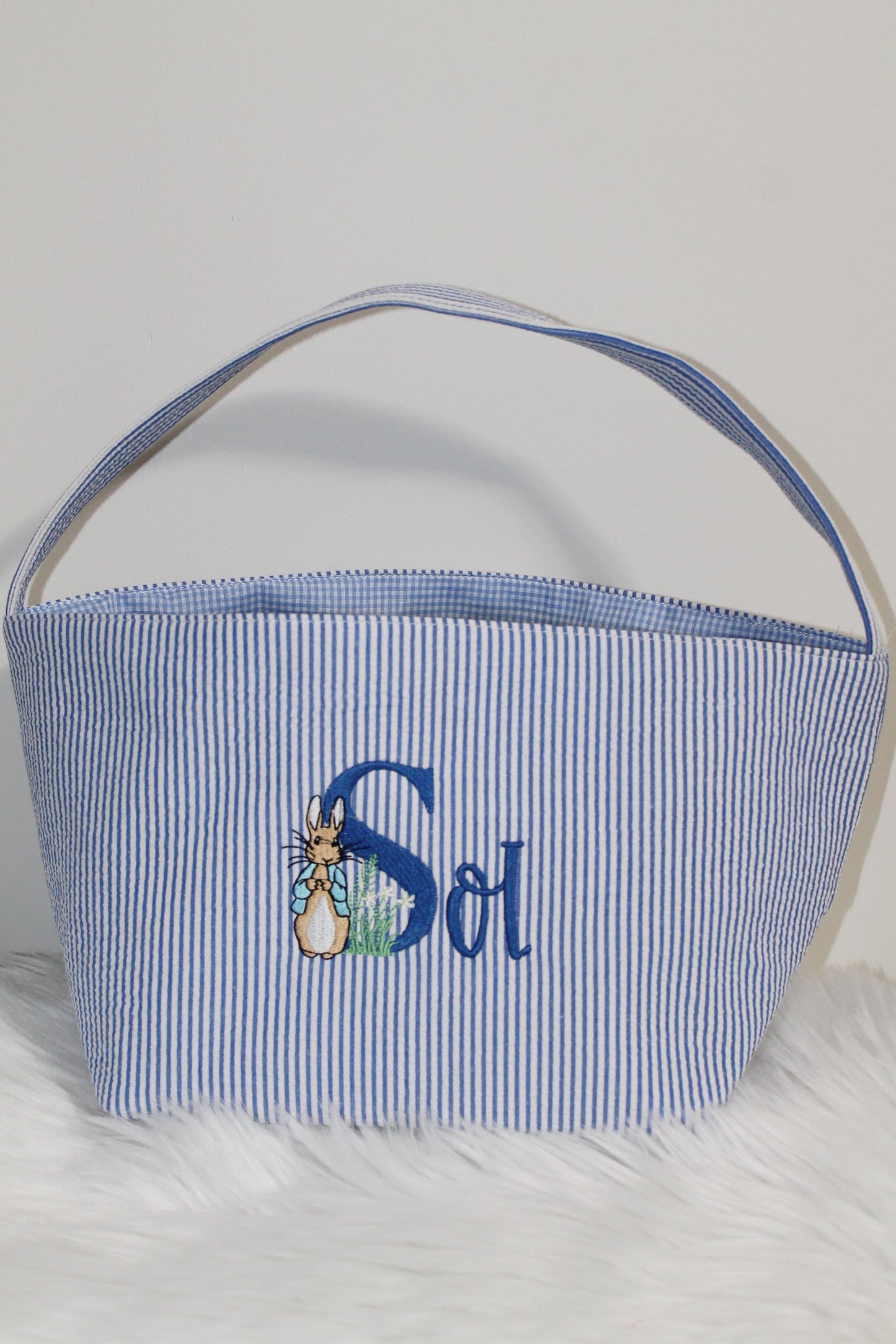 Bunny Baskets with Rabbit Initial