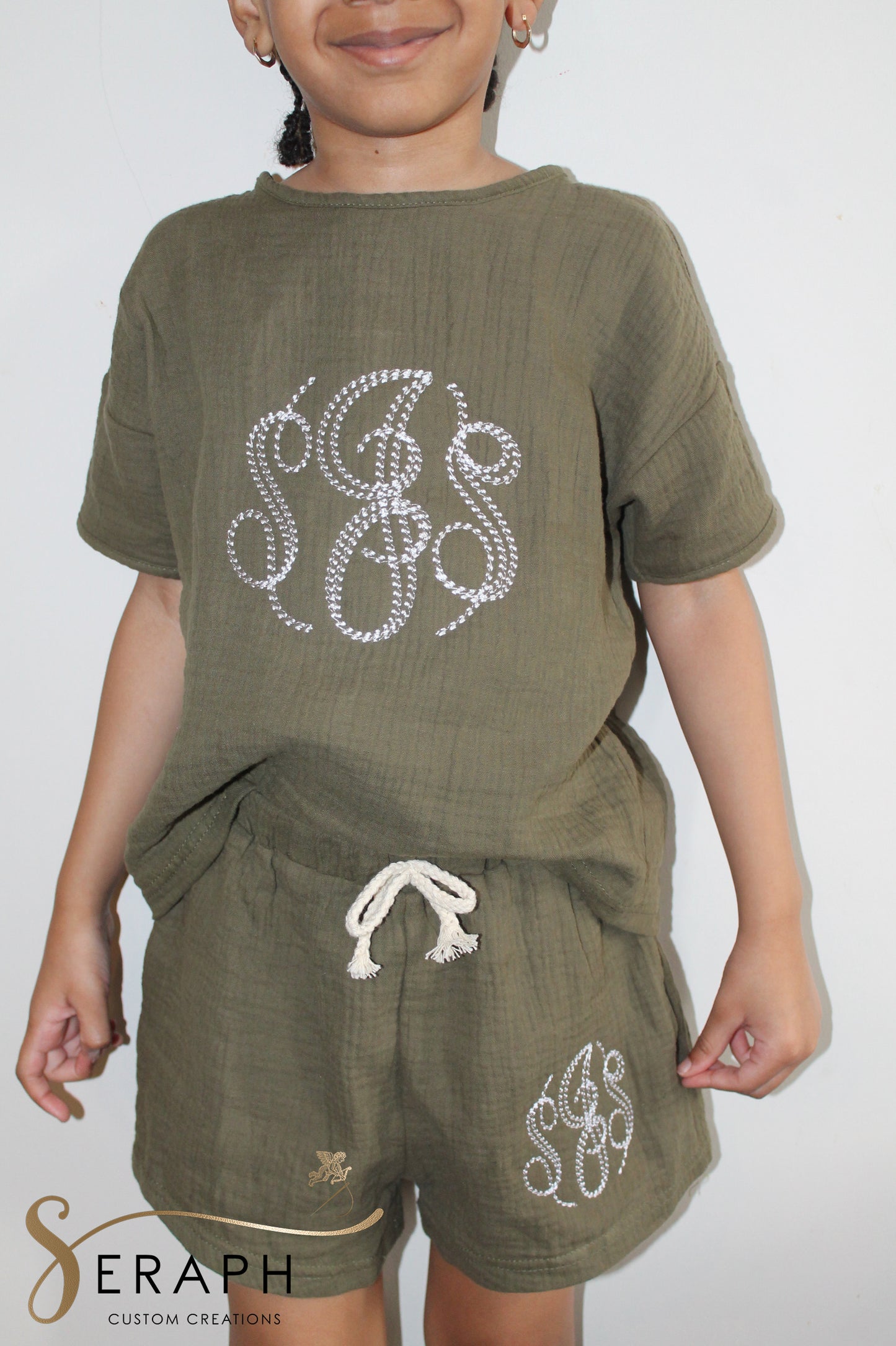 Girls Cotton Linen Two-Piece Sets