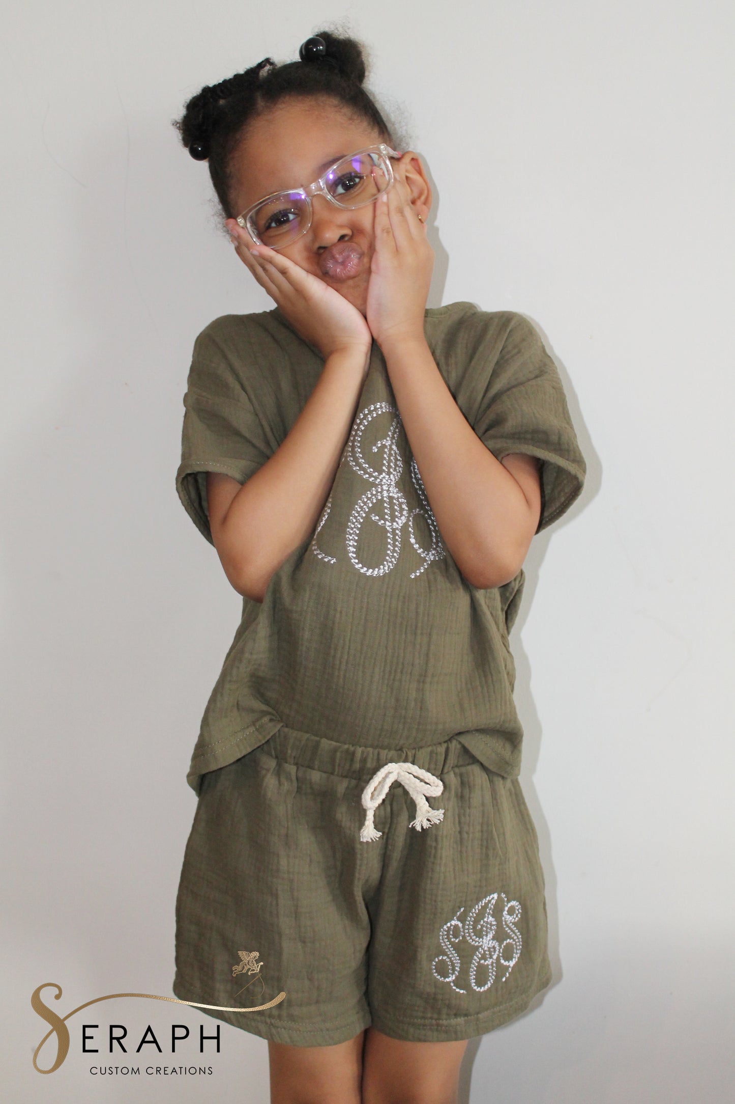 Girls Cotton Linen Two-Piece Sets