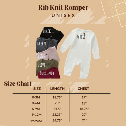 Rib Knit Romper (Unisex)