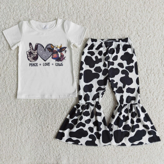 Cow Print Outfit Set / Peace • Love • Cows