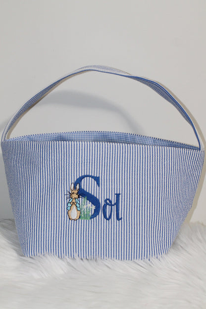 Bunny Baskets with Rabbit Initial