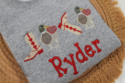Valentine's Boot & Mallard Sweatshirt  (Children/Youth