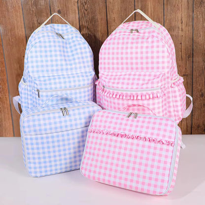 Gingham Nylon Backpack/Lunch Bags