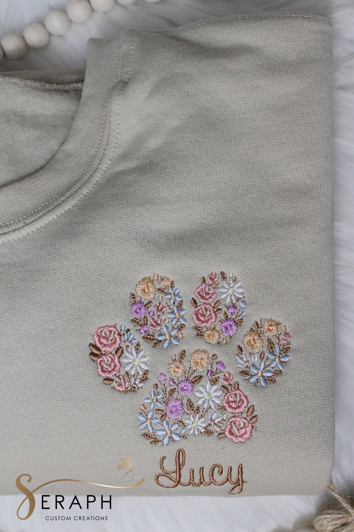 Floral Paw Print Sweatshirt