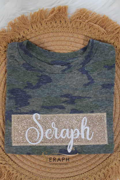 Camouflage Banner Name Tees