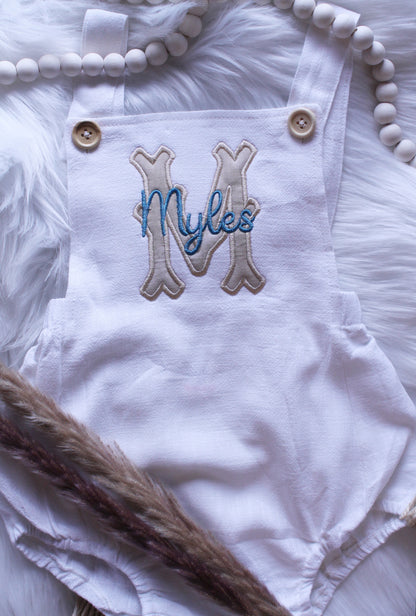 White Appliqué Romper